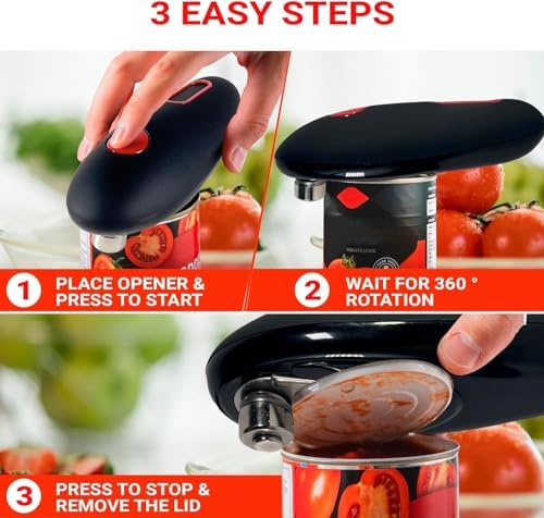 Ergonomic Battery-Operated Can Opener for Seniors with Strong Motor