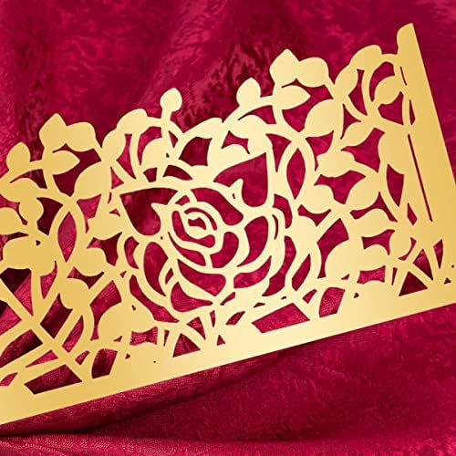 Gift Set - Rose Flower Napkin Rings for Weddings Parties Elegant Gold Design