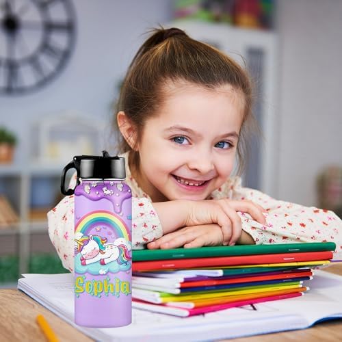 Custom Water Bottle for Kids Insulated Thermos with Name BPA-Free Durable