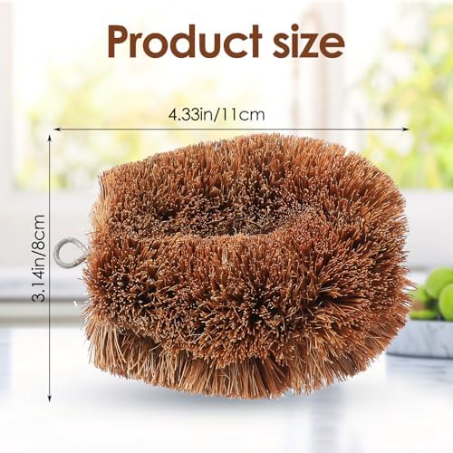 Natural Coconut Vegetable Scrubber with Hanging Loop