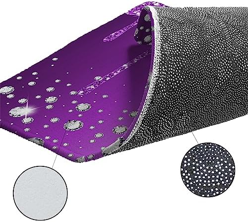 Purple Diamond Kitchen Rug Set 2PCS Non-Slip Mats