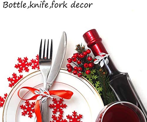 12 Pcs Glossy Napkin Rings Christmas Leaf Design