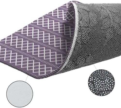 Carosoffe Purple Geometric Kitchen Rug Set 2PCS
