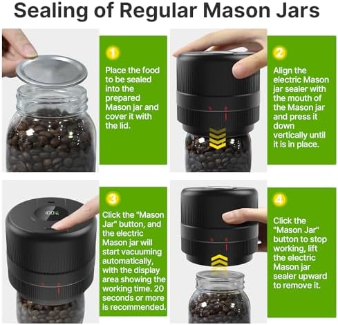 Secure Flavor with Every Bite Mason Jar Vacuum Sealer Kit