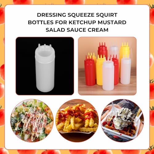 Beyonday 3pcs Condiment Squeeze Bottles 24oz White Kitchen Use