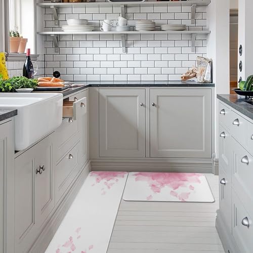 Cozy Pink Kitchen Rug 20x315 20x47 Non-Slip Soft Washable