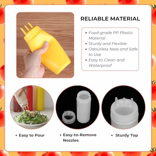 Beyonday 3pcs Condiment Squeeze Bottles 24oz White Kitchen Use