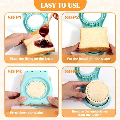 Vodolo Crustless Sandwich Maker with 2 Cutters