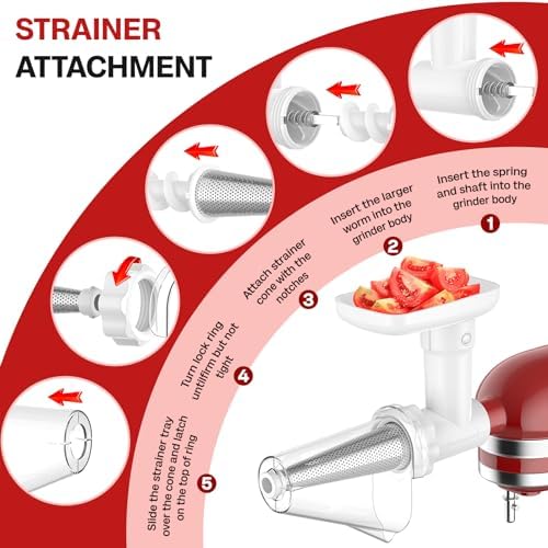 Cofun Meat Grinder Set for KitchenAid Mixer White