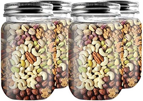 16oz Novelinks Clear Plastic Jars Screw-On Lid - 10 Pack