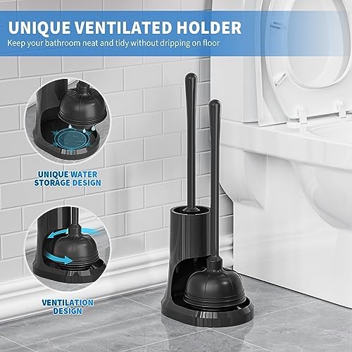 Uptronic Toilet Plunger and Bowl Brush Set