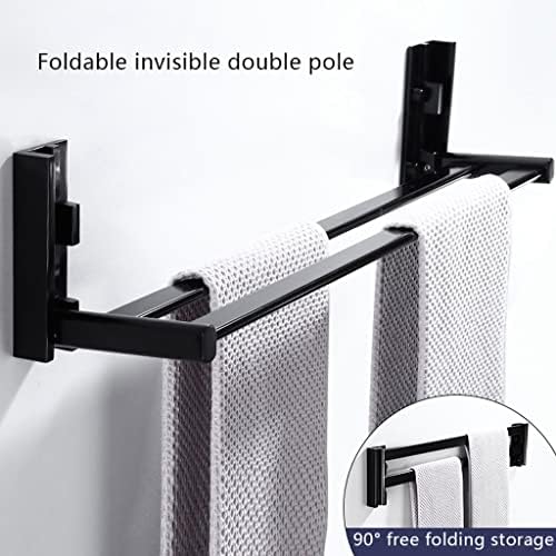 Sturdy Black Aluminum Towel Rack for Bathroom by TiStm