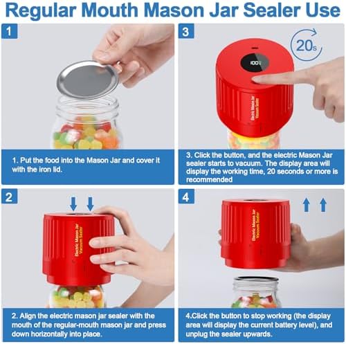 LOVE MOMENT Electric Mason Jar Vacuum Sealer Kit