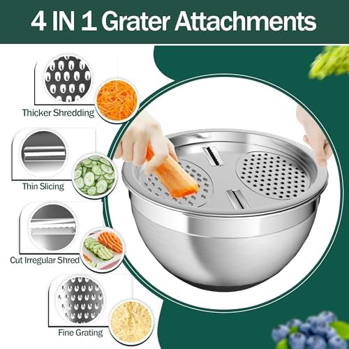 10-Piece Mixing Bowls SetNon-Slip Airtight Stainless Steel Home Kitchen Essential