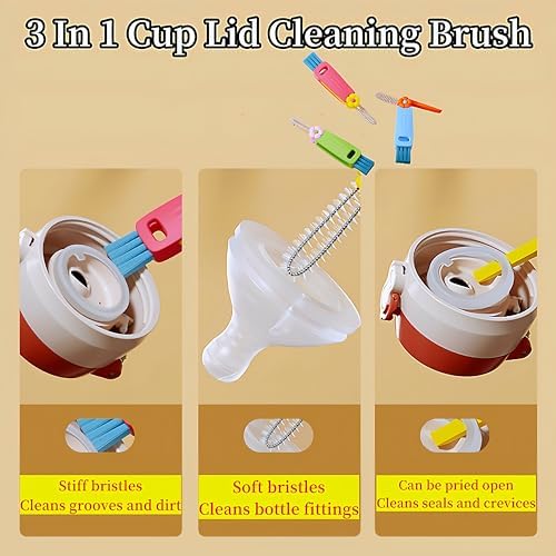BOBYK 3-in-1 Cup Lid Cleaning Brush Set 2024