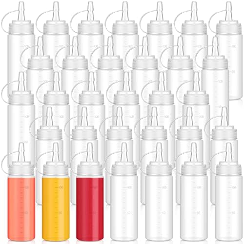 Hoolerry 32-Pack 4oz Squeegee Bottles for Home Kitchen Needs