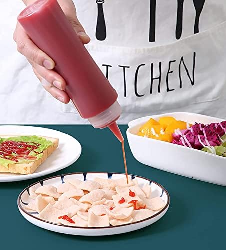 20 Pack 8oz Plastic Condiment Squeeze Bottles