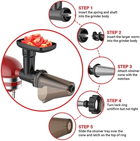 Efficient Fruit Vegetable Strainer Meat Grinder Set for Kitchenaid Mixers