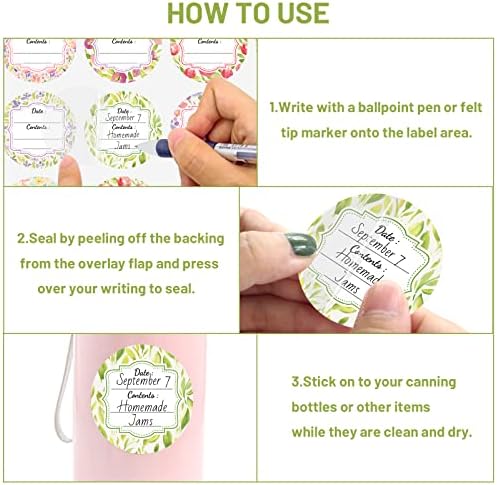 300 Waterproof Canning Labels 2 Inch for Jars