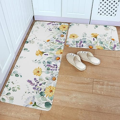 Daisy Lavender Kitchen Rug