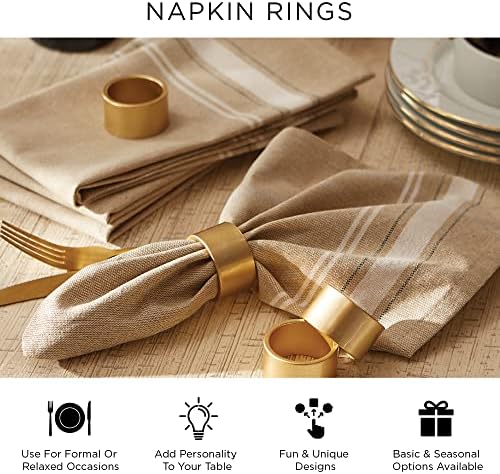 Rustic Napkin Rings Set of 6 Black