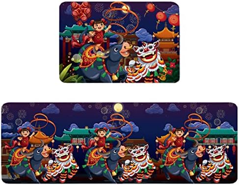 Lion Dance Kitchen and Bathroom Standing Mats