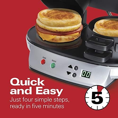 Hamilton Beach Smooth Touch Electric Can Opener with Dual Breakfast Sandwich Maker Silver