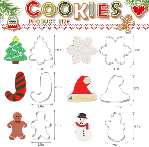 Big Set of 6 Christmas Cookie Cutters for Baking Fun
