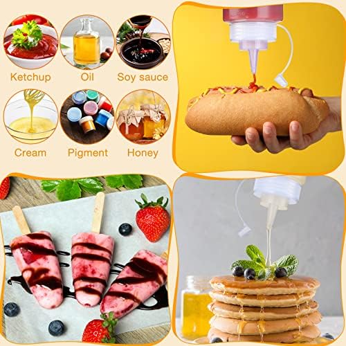 24-Piece 24 oz Squeeze Bottle Set Leak-Proof Condiment Holders