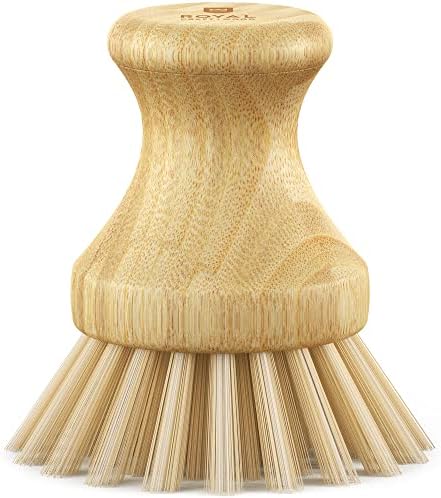 Bamboo Kitchen Scrub Brush with Handle - Durable and Effective