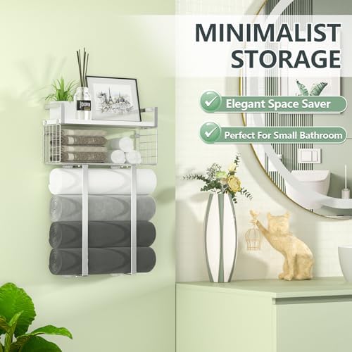 Ergonomic Space-Saving Towel Rack for Bathroom 40 lbs Capacity