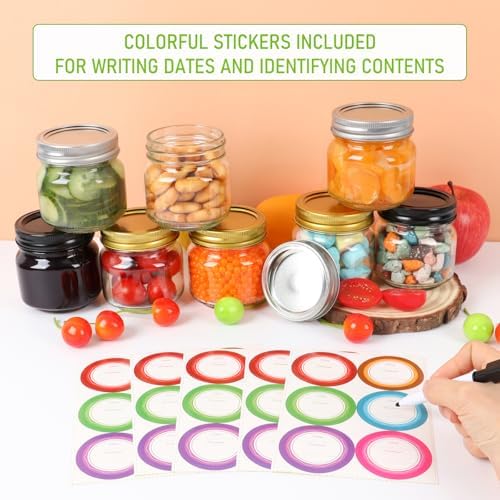 AuroTrends Mason Jars 8 oz with lids 30 pack
