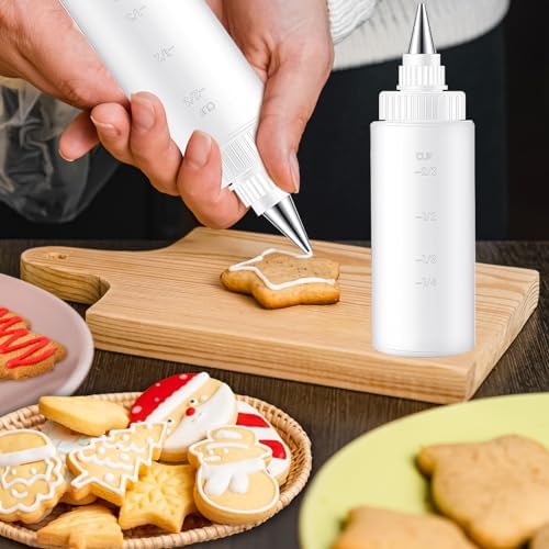 4-Piece Cookie Icing Bottle Set with Stainless Steel Tips