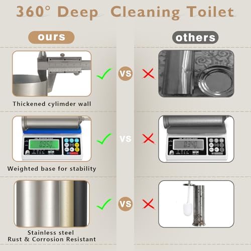 Space-Saving Stainless Steel Toilet Brush Holder