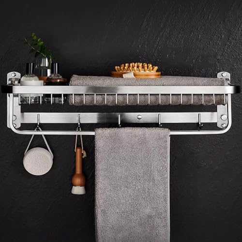 Wall-Mounted Towel Holder 304 Stainless Steel Towel Rack 50cm x Brushed