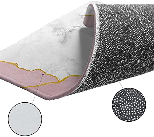 Carosoffe Pink White Marble Kitchen Rugs 20x315 20x63 Set