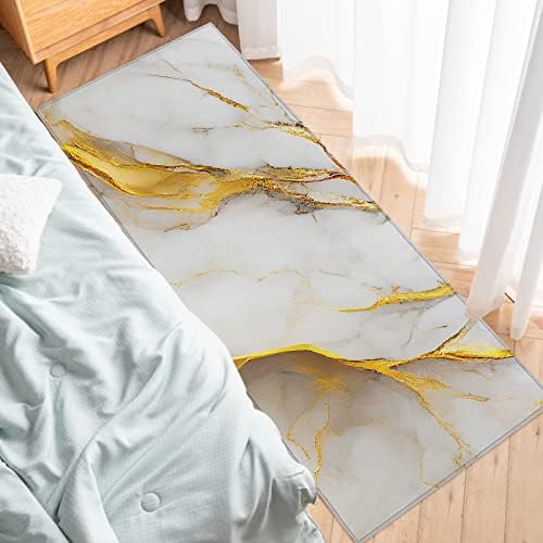 Premium Kitchen Mats Set of 2 - Golden Marble Texture