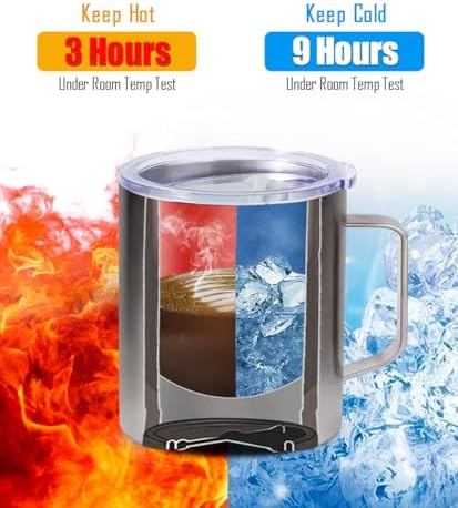 Sturdy Travel Coffee mug with Lid for Ice Hot Drinks