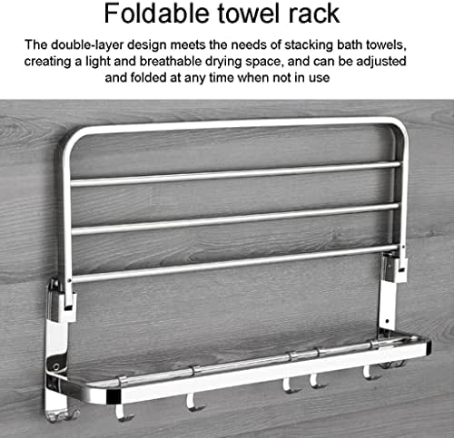 ANNBK Stainless Steel Folding Towel Shelf 48CM