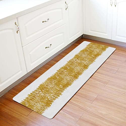 Yellow Antifatigue Kitchen Mat with Memory Foam and Antimicrobial 18x59 inches