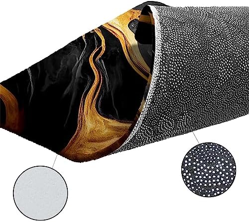 BOBOWUNY MARBLE BLACK KITCHEN MATS SET