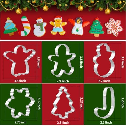 KELOFKO 6 Piece Christmas Cookie Cutter Set