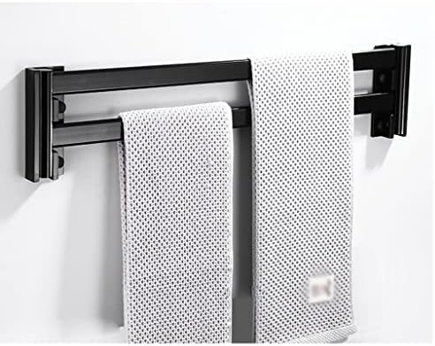 Sturdy Black Aluminum Towel Rack for Bathroom by TiStm