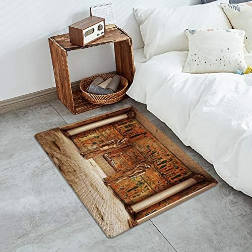 Gold Egyptian Ancient Building Antifatigue Kitchen Door Mat Cushioned Runner Rug 18x59