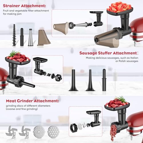 HOZODO Kitchenaid Strainer Grinder Set for Mixers