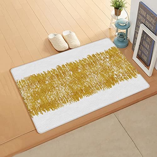 Yellow Antifatigue Kitchen Mat with Memory Foam and Antimicrobial 18x59 inches
