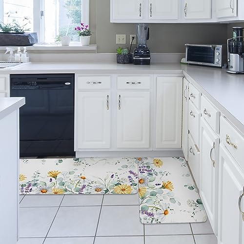 Daisy Lavender Kitchen Rug