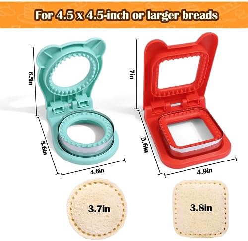 Vodolo Crustless Sandwich Maker with 2 Cutters