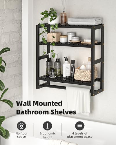 Space-Saving Bamboo Towel Racks for Kitchen and Bathroom Storage