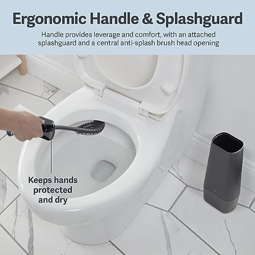 Casabella Smart Scrub Toilet Bowl Brush with Caddy Black